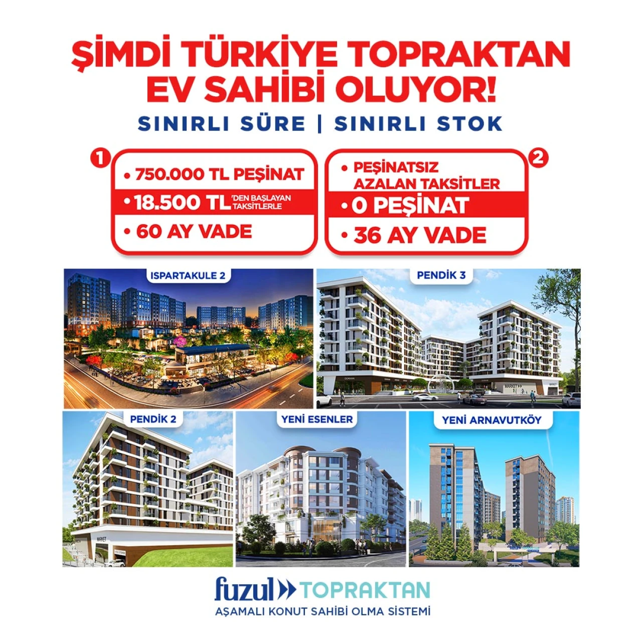 Fuzul Topraktan, 18.500 TL’den başlayan taksitlerle ev sahibi olma fırsatı sunuyor