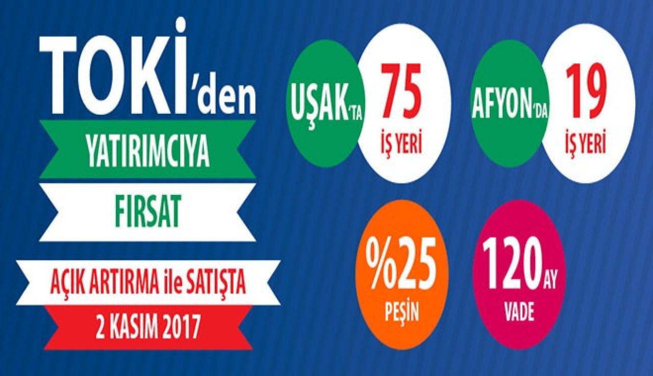 TOKi; 94 işyerini açık artırmayla satışa sunuyor