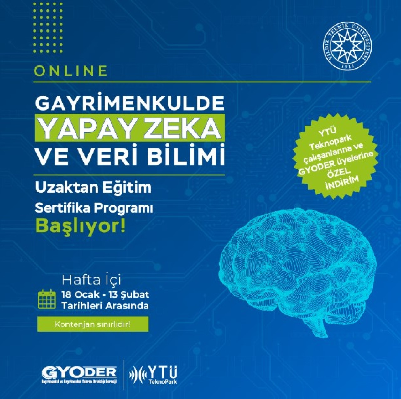 Gayrimenkulde Yapay Zeka ve Veri Bilimi Uzaktan Eğitim Sertifika Programı Başlıyor