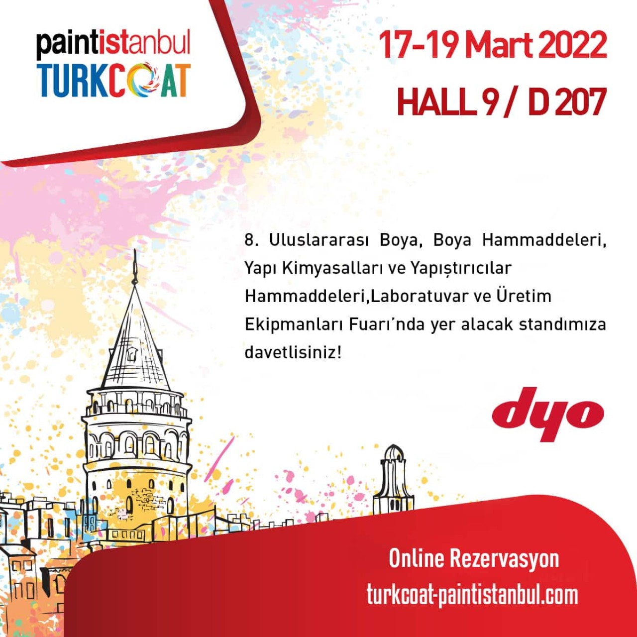 DYO, paintistanbul & Turkcoat Fuarı’nda Yerini Alıyor