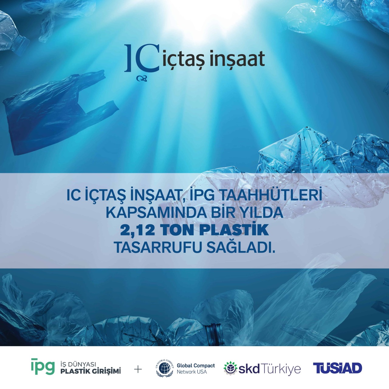 IC İçtaş İnşaat 1 Yılda 2 Ton Plastik Tasarrufu Sağladı