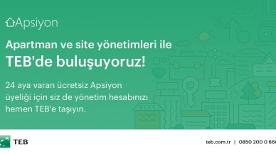 Yönetim Hesabını TEB’e Taşıyanlara 24 ay Ücretsiz Apsiyon Üyeliği!